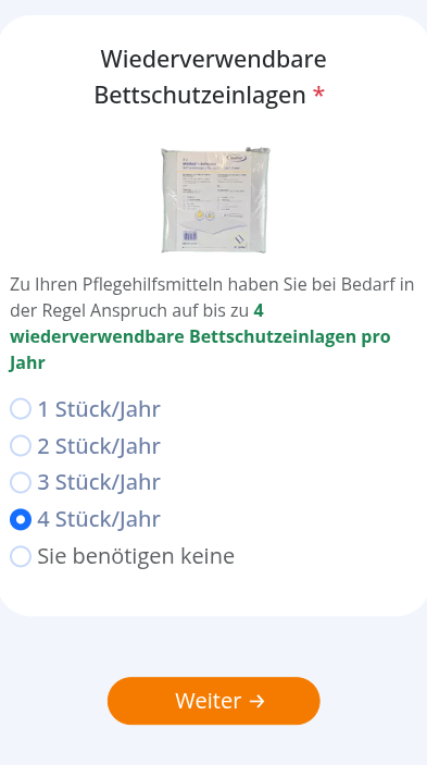 Screenshot: Wiederverwendbare Bettschutzeinlagen — ja oder nein